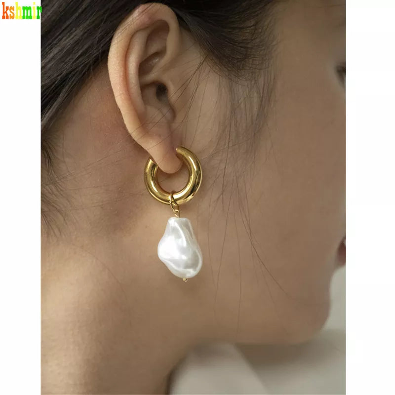 Retro Imitation Baroque Pearl Drop Earrings