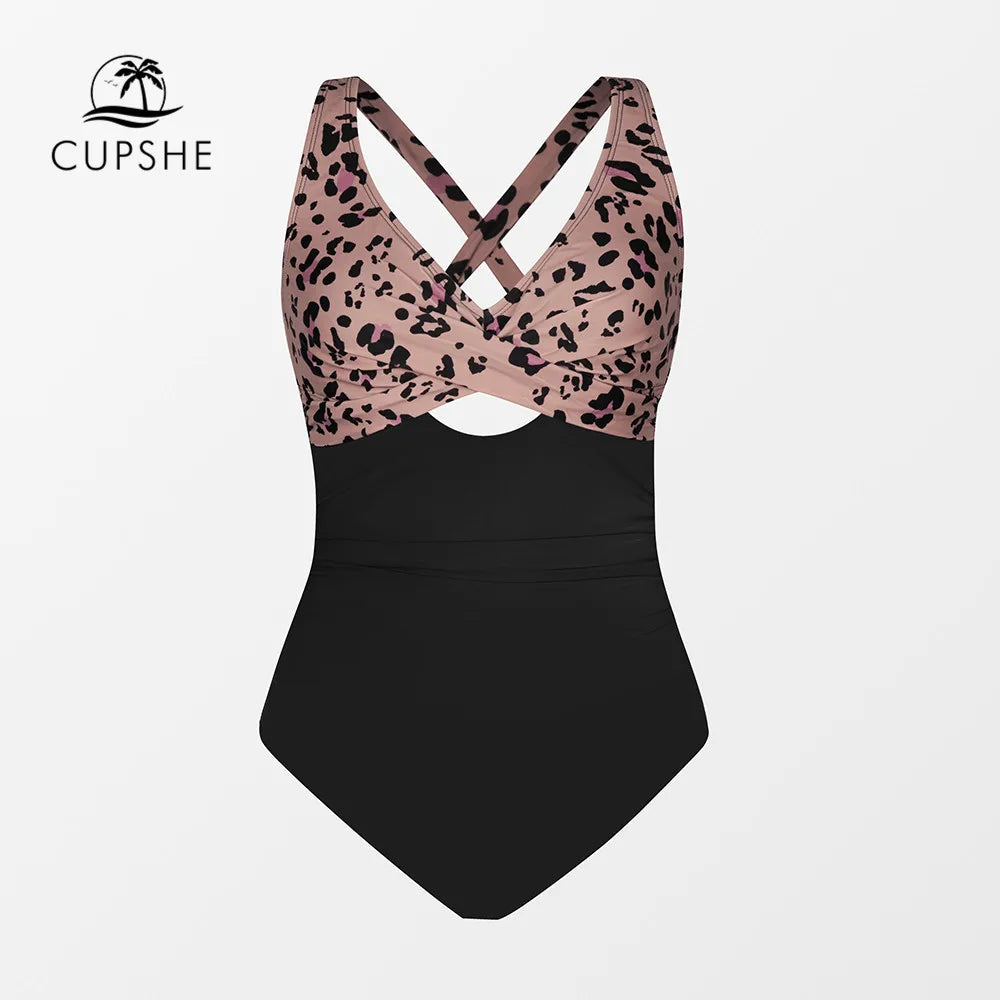 CUPSHE Leopard Back Tie One-Piece Swimsuit