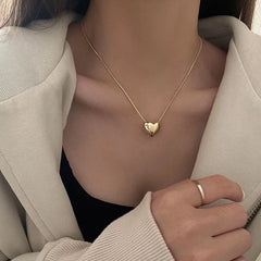 Vintage Love Heart Necklace - Trend Aesthetic Gold Color