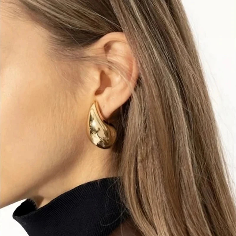 Vintage Gold Plated Teardrop Earrings
