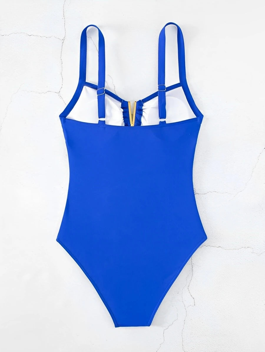 2023 Cut Out Ruched Front Swimsuit - Sexy One Piece Beachwear for Women