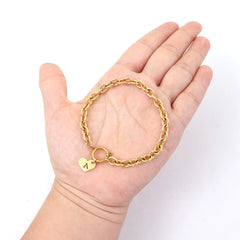 Initial Letter Bracelet Women Gold Color Stainless Steel Chain Bracelet